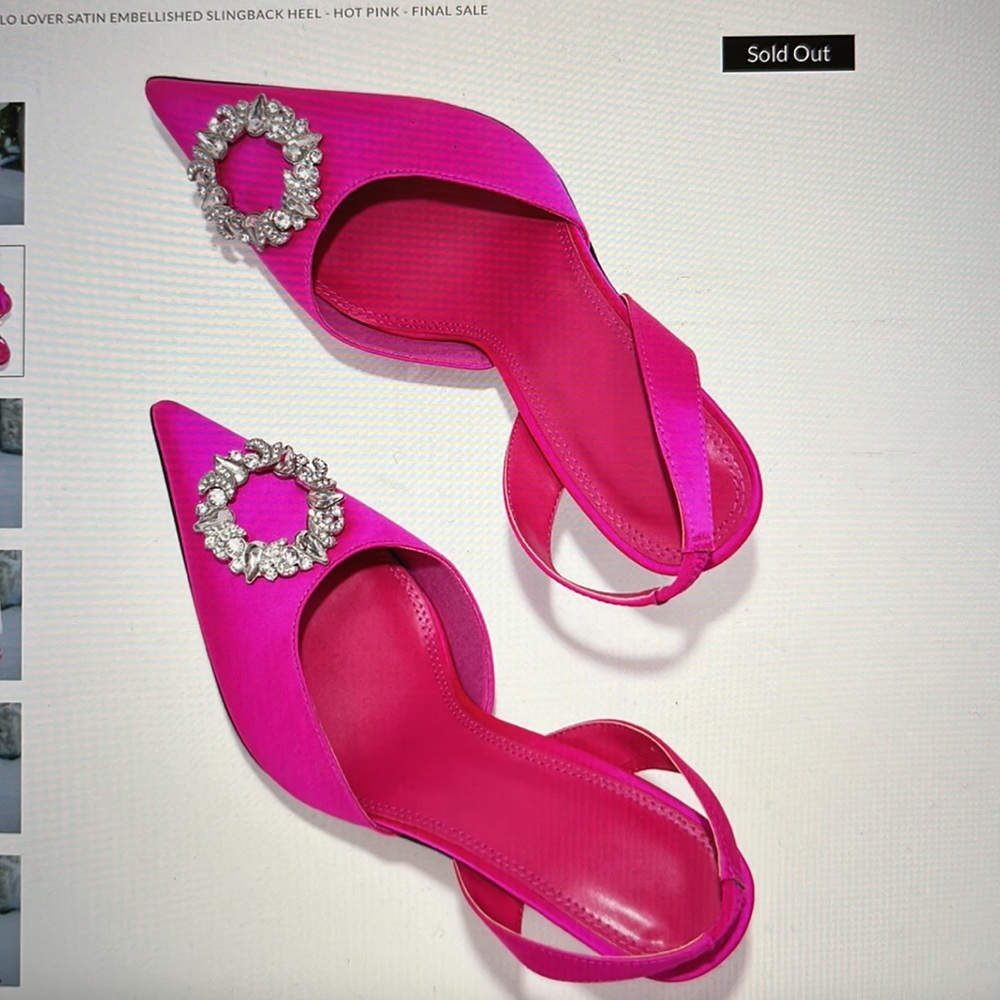 Vici Hello Lover Satin Embellished Slingback Heel Size 7